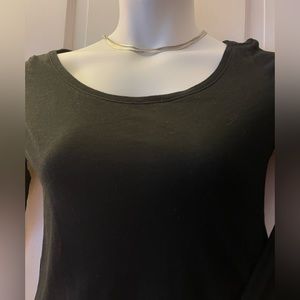 POLO black tunic tee, rounded hem, size M!